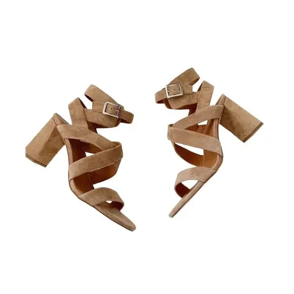 Franco Sarto Tristan Block Heel Sandal 8.5 Tan NEW - Picture 2 of 10